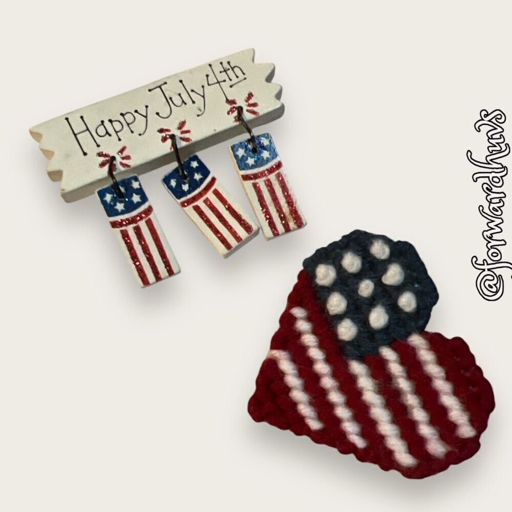 Fourth of July Independence Day Handcrafted Pins